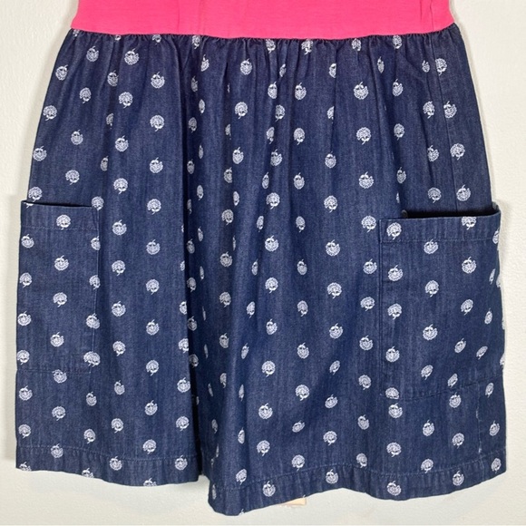 Hanna Anderson Pink and Chambray Tank Dress Girls Size 140 (10) - Picture 3 of 8